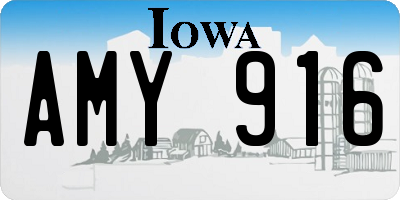 IA license plate AMY916