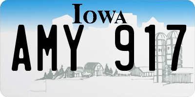 IA license plate AMY917