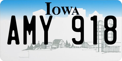 IA license plate AMY918