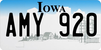 IA license plate AMY920