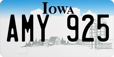 IA license plate AMY925