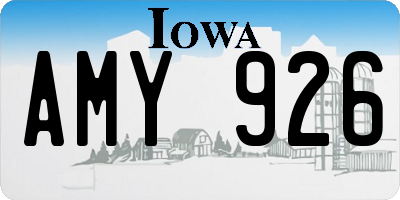 IA license plate AMY926
