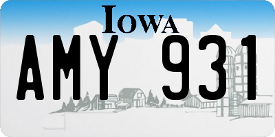 IA license plate AMY931