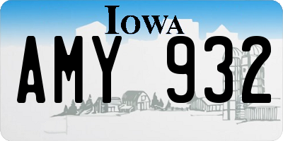 IA license plate AMY932