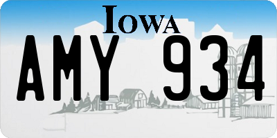 IA license plate AMY934