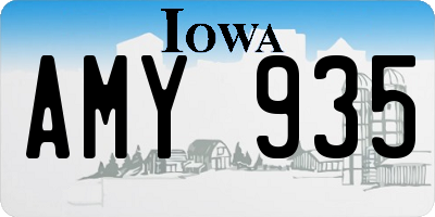 IA license plate AMY935