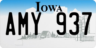 IA license plate AMY937