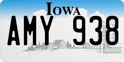 IA license plate AMY938