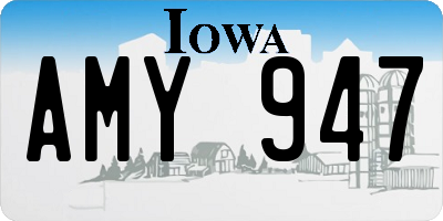 IA license plate AMY947