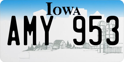 IA license plate AMY953