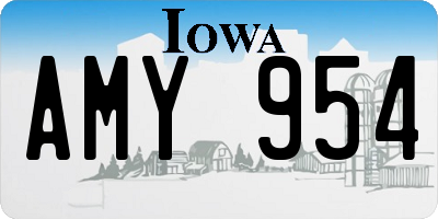 IA license plate AMY954