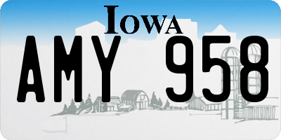 IA license plate AMY958