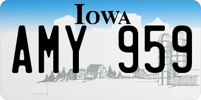 IA license plate AMY959
