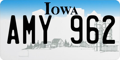 IA license plate AMY962