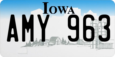 IA license plate AMY963