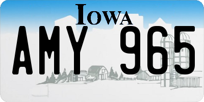 IA license plate AMY965