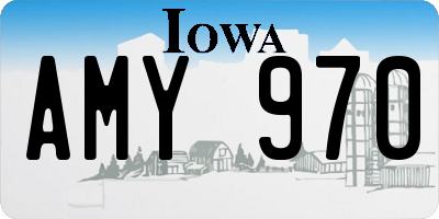 IA license plate AMY970