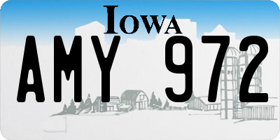 IA license plate AMY972