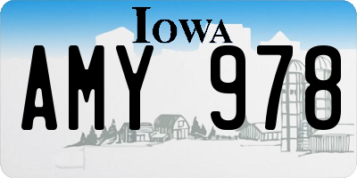IA license plate AMY978
