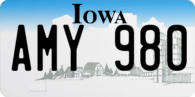 IA license plate AMY980