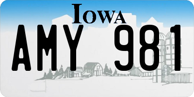 IA license plate AMY981