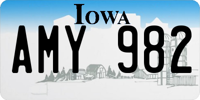 IA license plate AMY982
