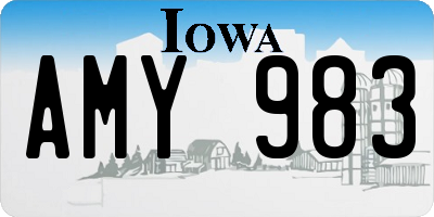 IA license plate AMY983