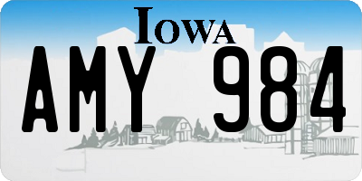 IA license plate AMY984