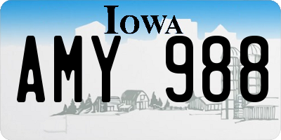 IA license plate AMY988