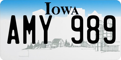 IA license plate AMY989