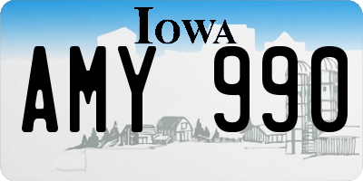 IA license plate AMY990