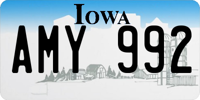 IA license plate AMY992