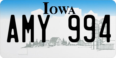 IA license plate AMY994