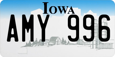 IA license plate AMY996
