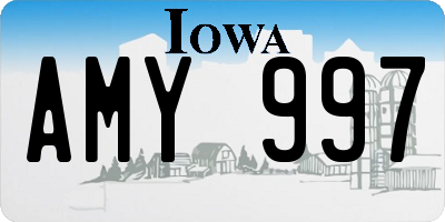 IA license plate AMY997