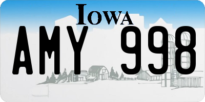 IA license plate AMY998