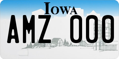 IA license plate AMZ000