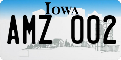 IA license plate AMZ002