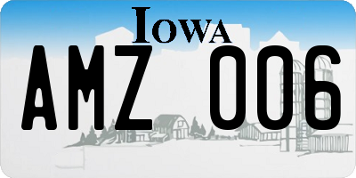 IA license plate AMZ006