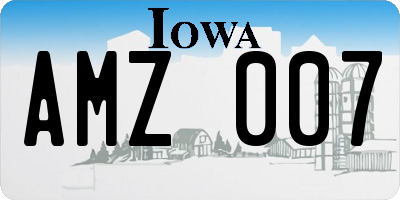 IA license plate AMZ007
