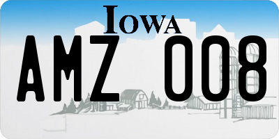 IA license plate AMZ008