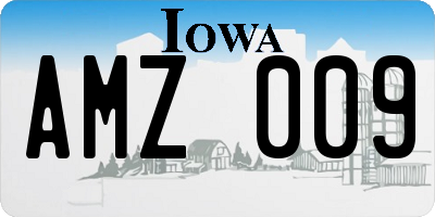 IA license plate AMZ009