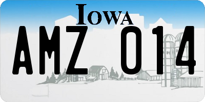 IA license plate AMZ014