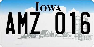 IA license plate AMZ016
