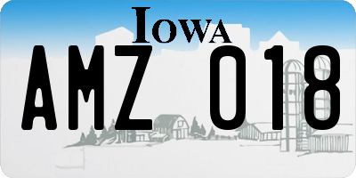 IA license plate AMZ018