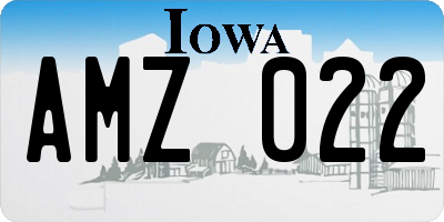 IA license plate AMZ022