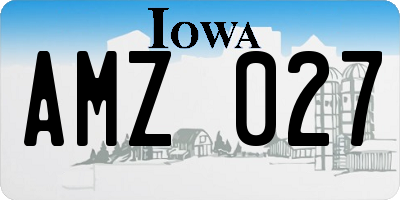 IA license plate AMZ027