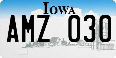 IA license plate AMZ030