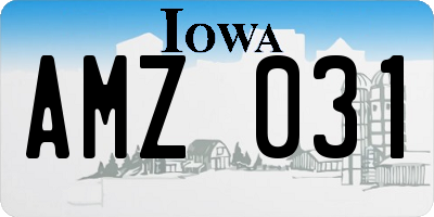 IA license plate AMZ031