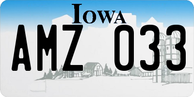 IA license plate AMZ033